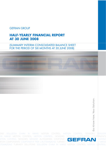 Thumbnail Gefran Half-year Report 2008-h1
