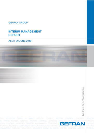 Thumbnail Gefran Half-year Report 2010-h1