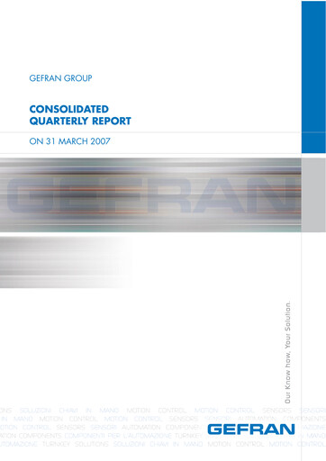 Thumbnail Gefran Quarterly Report 2007-q1
