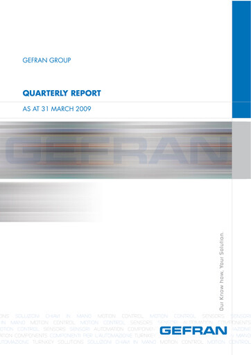Thumbnail Gefran Quarterly Report 2009-q1