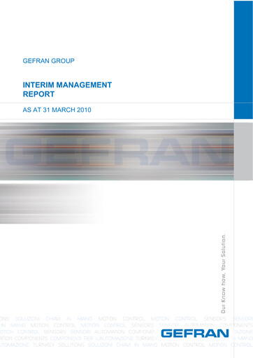 Thumbnail Gefran Quarterly Report 2010-q1