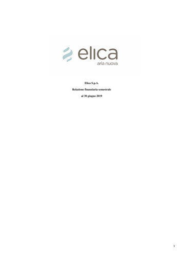 Miniature Elica S.p.A. Rapport semestriel 2019-h1
