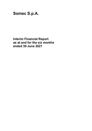 Miniature Somec S.p.A. Rapport semestriel 2021-h1