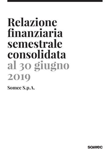 Miniature Somec S.p.A. Rapport semestriel 2019-h1