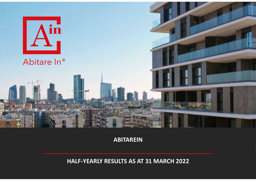 Thumbnail Abitare In S.p.A. Half-year Report 2022