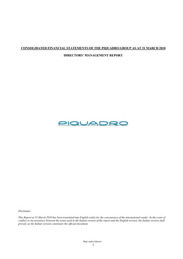 Thumbnail Piquadro Financial Statement 2009-2010