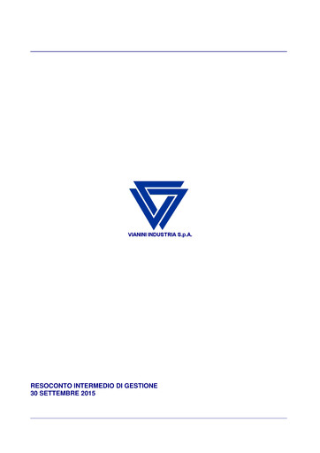 Miniature Vianini Rapport trimestriel 2015-q3