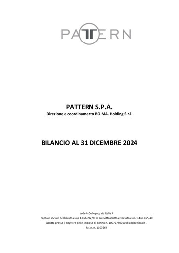 Miniature Pattern S.p.A. Bilan financier 2024
