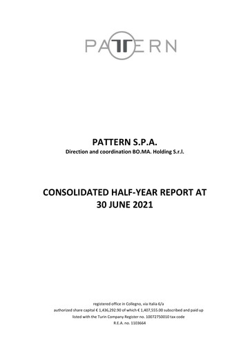 Thumbnail Pattern S.p.A. Half-year Report 2021-h1