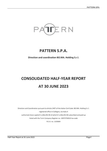 Thumbnail Pattern S.p.A. Half-year Report 2023-h1