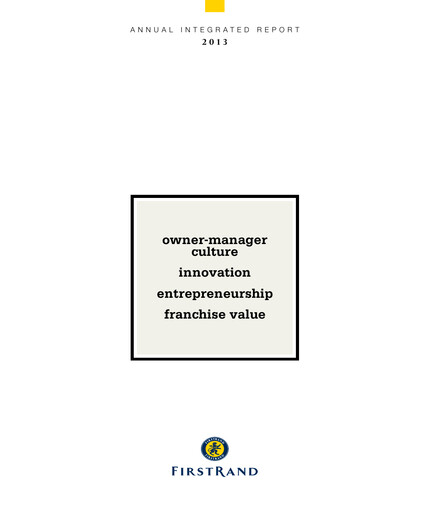 Thumbnail FirstRand Annual Report 2013