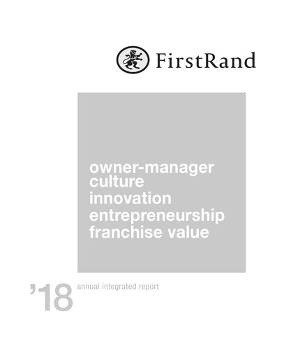 Thumbnail FirstRand Annual Report 2018
