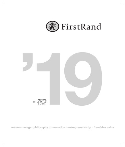 Thumbnail FirstRand Annual Report 2019