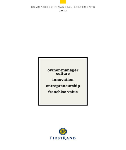 Thumbnail FirstRand Financial Statement 2013