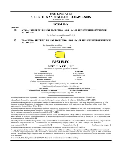 Thumbnail Best Buy Annual Report 2009-2010
