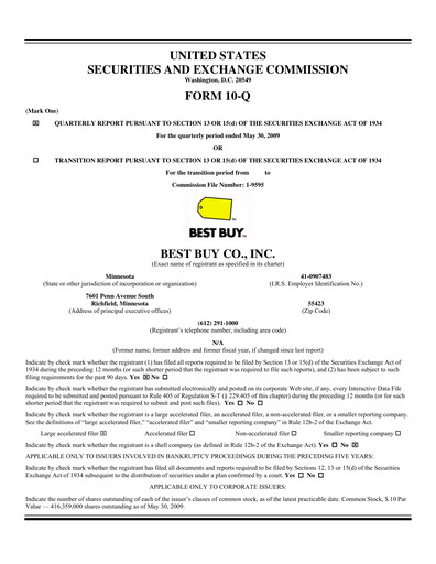 Thumbnail Best Buy Quarterly Report 2010-q1