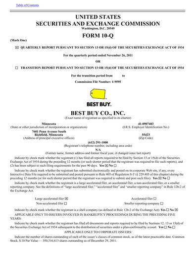 Thumbnail Best Buy Quarterly Report 2012-q3