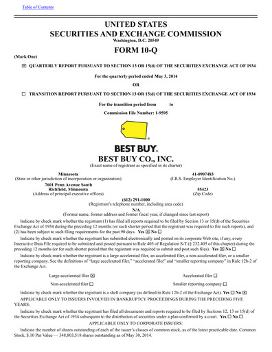 Thumbnail Best Buy Quarterly Report 2015-q1
