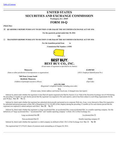 Thumbnail Best Buy Quarterly Report 2017-q2