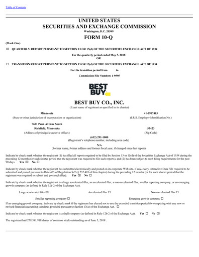 Thumbnail Best Buy Quarterly Report 2019-q1