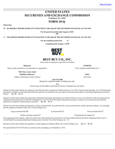 Thumbnail Best Buy Quarterly Report 2019-q2