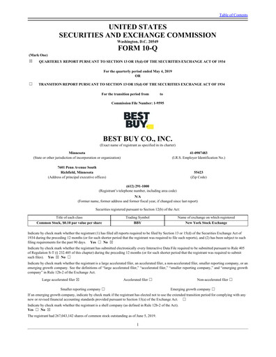 Thumbnail Best Buy Quarterly Report 2020-q1
