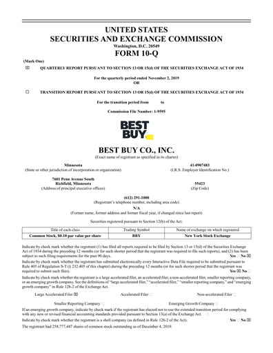 Thumbnail Best Buy Quarterly Report 2020-q3