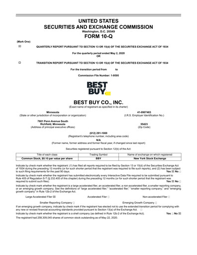 Thumbnail Best Buy Quarterly Report 2021-q1