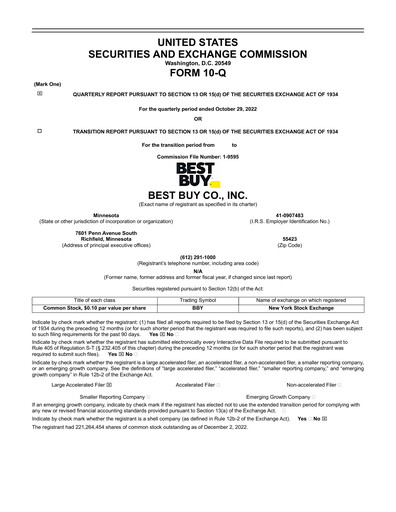 Thumbnail Best Buy Quarterly Report 2023-q3