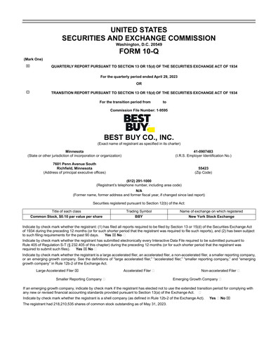 Thumbnail Best Buy Quarterly Report 2024-q1