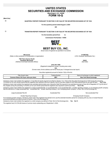 Thumbnail Best Buy Quarterly Report 2025-q2