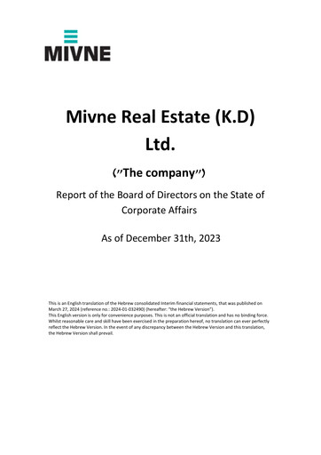 Thumbnail Mivne Real Estate (K.D) Annual Report 2023