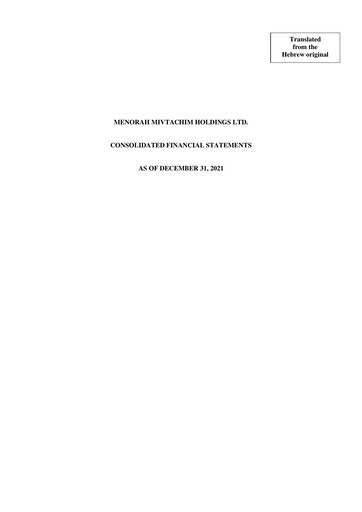 Thumbnail Menora Mivtachim Holdings Financial Statement 2021