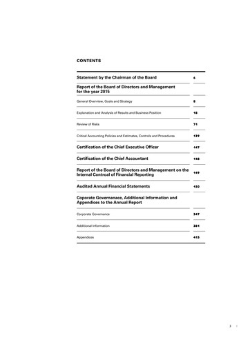 Miniature F.I.B.I. Holdings Rapport annuel 2015