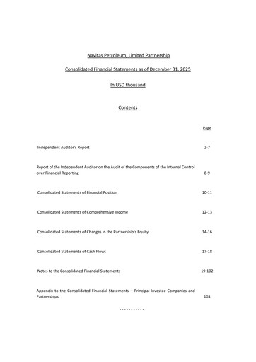 Thumbnail Navitas Petroleum Financial Statement 2025