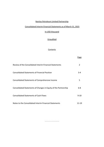 Vorschaubild Navitas Petroleum Quartalsbericht 2025-q1