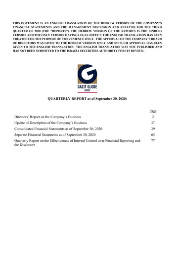 Miniature G City Rapport trimestriel 2020-q3