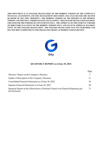 Miniature G City Rapport trimestriel 2023-q2