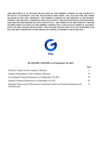 Miniature G City Rapport trimestriel 2023-q3