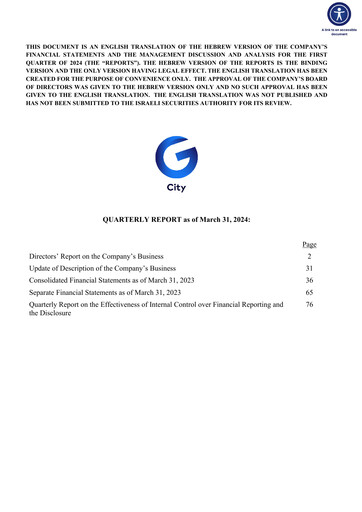 Miniature G City Rapport trimestriel 2024-q1