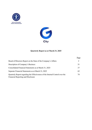 Miniature G City Rapport trimestriel 2025-q1