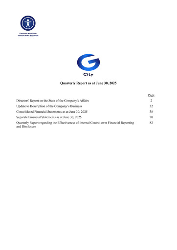 Miniature G City Rapport trimestriel 2025-q2