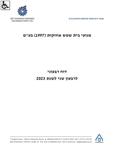 Miniature Bet Shemesh Engines Rapport trimestriel 2023-q2