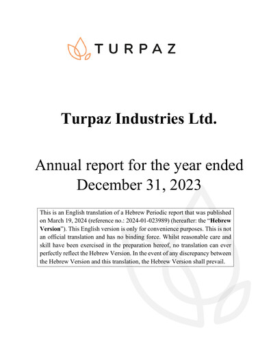 Miniature Turpaz Industries Rapport annuel 2023