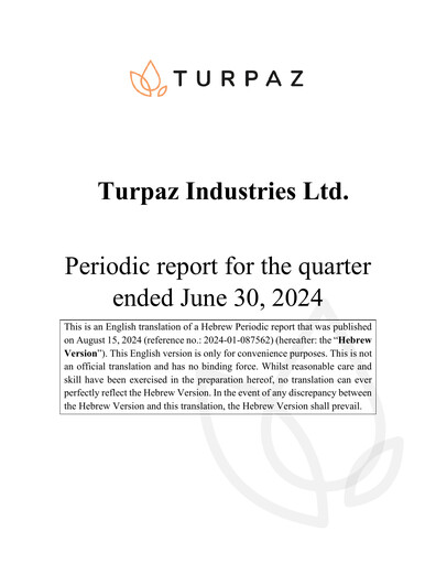 Miniature Turpaz Industries Rapport trimestriel 2024-q2