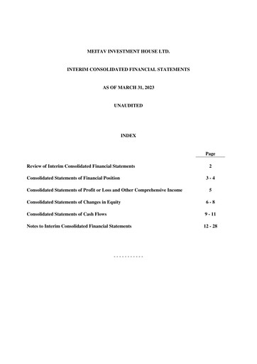 Thumbnail Meitav Investment House Quarterly Report 2023-q1