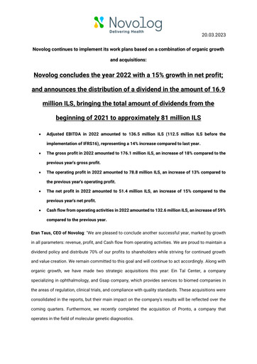 Vorschaubild Novolog Jahresbericht 2022