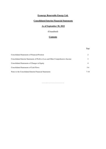 Thumbnail Econergy Renewable Energy Financial Statement 2022-q3