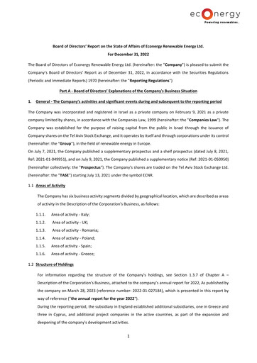 Vorschaubild Econergy Renewable Energy Finanzmitteilung 2022