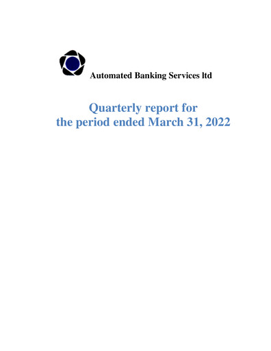 Thumbnail Automatic Bank Services Quarterly Report 2022-q1
